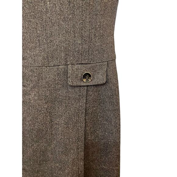 Ann Taylor Women's Brown Herringbone Cap Sleeve Wool Blend Lined Dress SZ 8 - Picture 4 of 12